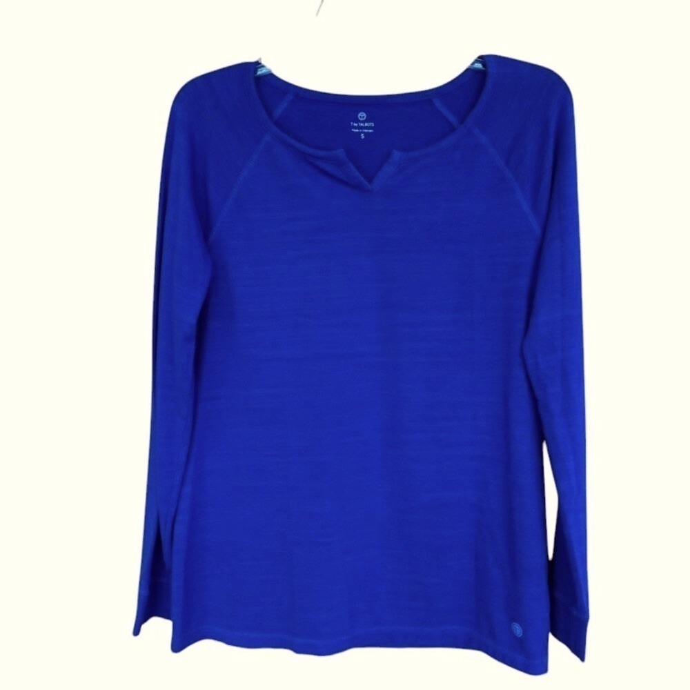 T by Talbots Royal Blue Long Sleeve Jersey T-Shirt Top, Small